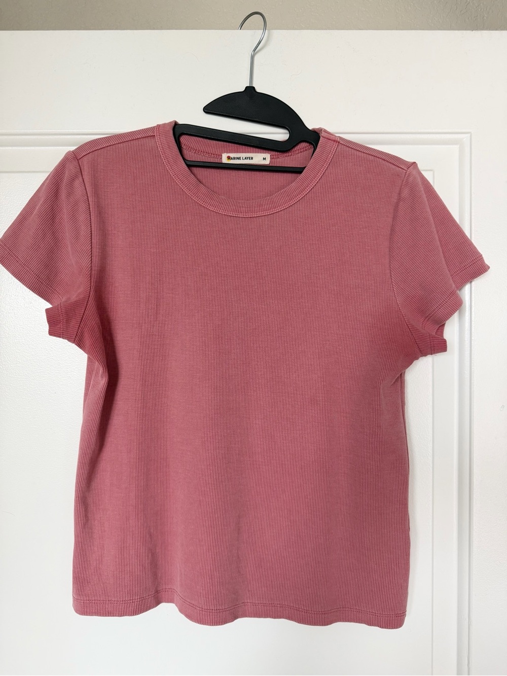 Marine Layer Lexi Rib Sun-In Crew Tee - Medium / Brick Pink
